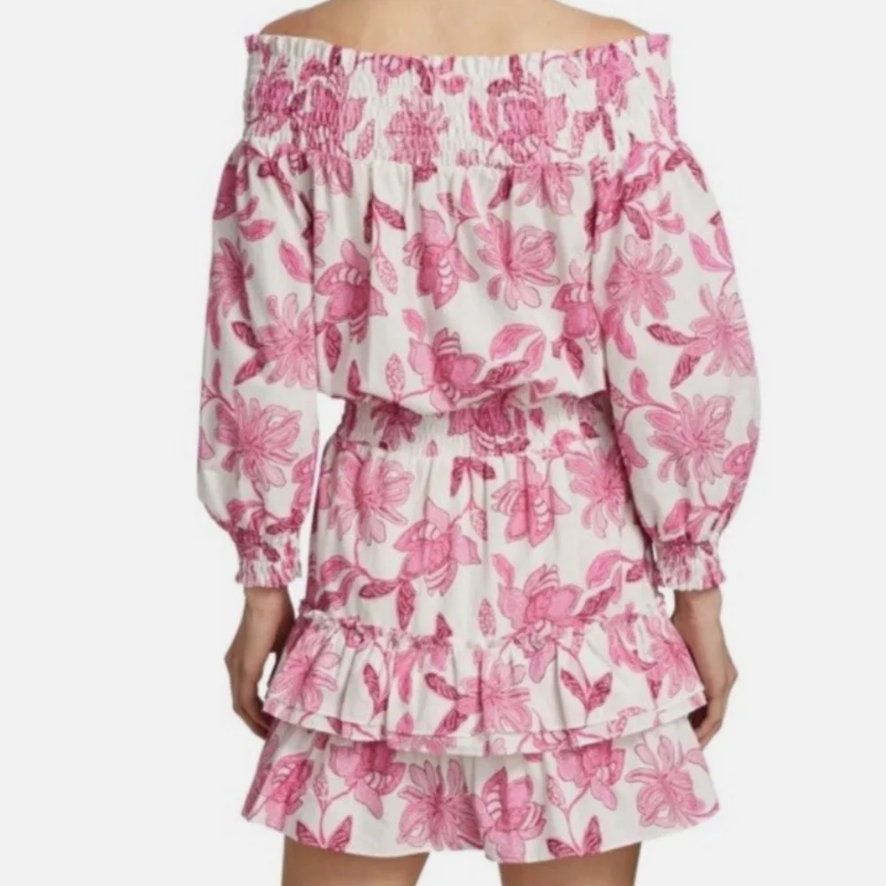 Generation Love Womens Fiona Floral Printed Pink Cotton Mini Dress Large - Picture 2 of 14